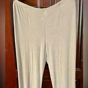 CHICO'S TRAVELERS Size3 xLarge) whit cream Pants Slinky Elastic Waist Stretchy